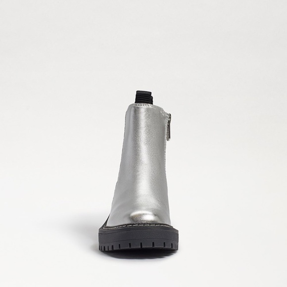 New‎ Sam Edelman Laguna Silver Leather Pull On Chelsea Boots Kids 12 M - Picture 3 of 12